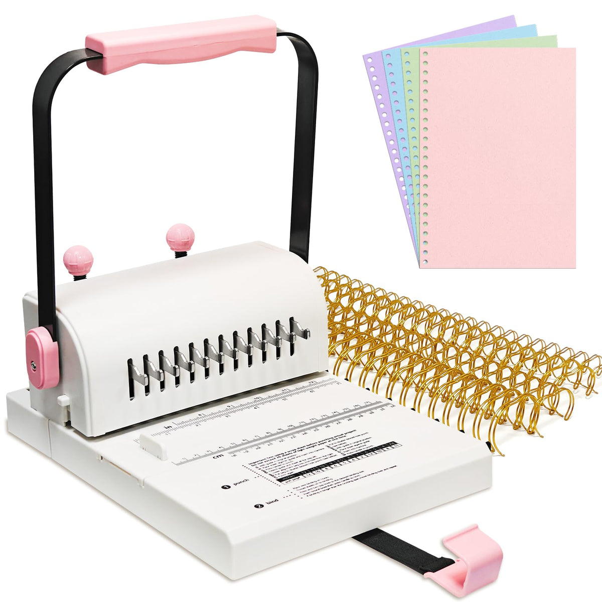 Spiral Binding Machine Wire Book Binder Tool Hole Pitch 2:1 Compatible with Wire，Spiral Coils, Make Professional Books, Notebooks, Calendars and More