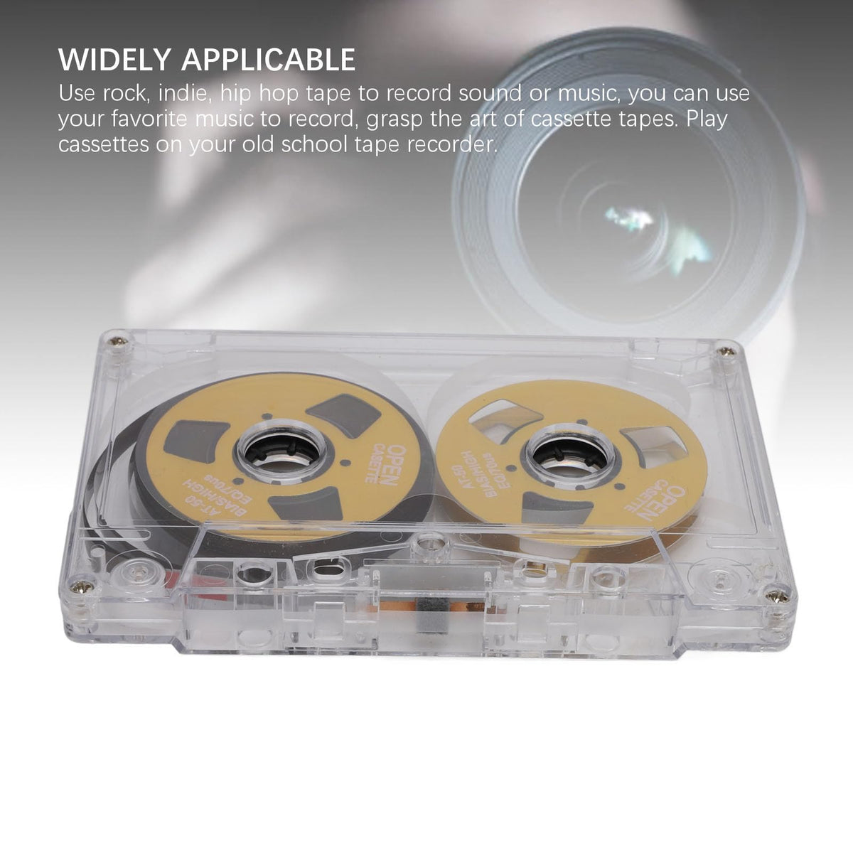 Reel to Reel Blank Cassette Tape, Normal Bias 50 Minutes Recording Tape, for Music Recording (Gold)