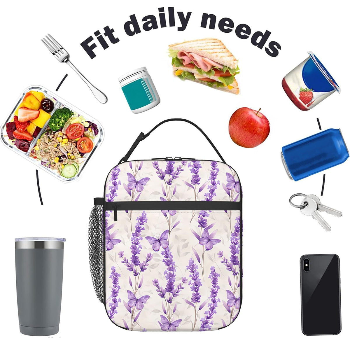 ainori Reusable Sea Turtle Lunch Box for Kids Girls Boys Women Adult, Insulated Tropical Coral and Foliage Lunch Bag,Polyester Cooler Handbags Case for School Picnic Work Travel Beach or Hiking