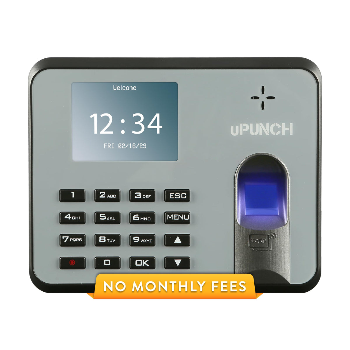 uPunch MK1000 Biometric Fingerprint/Proximity Time Clock for Employees | Small Business Time Tracking System with RFID, and PIN Options (No Monthly Fee)