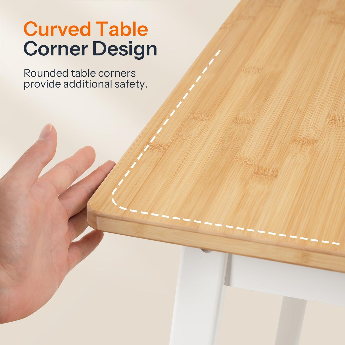 HOOBRO Bamboo Dining Table, Square Dining Table for 2, 27.6" Kitchen Table for Small Space, Writing Table, Easy to Assemble, for Dining Room, Living Room, Office, Kitchen, Natural and White YW70CZ01G1