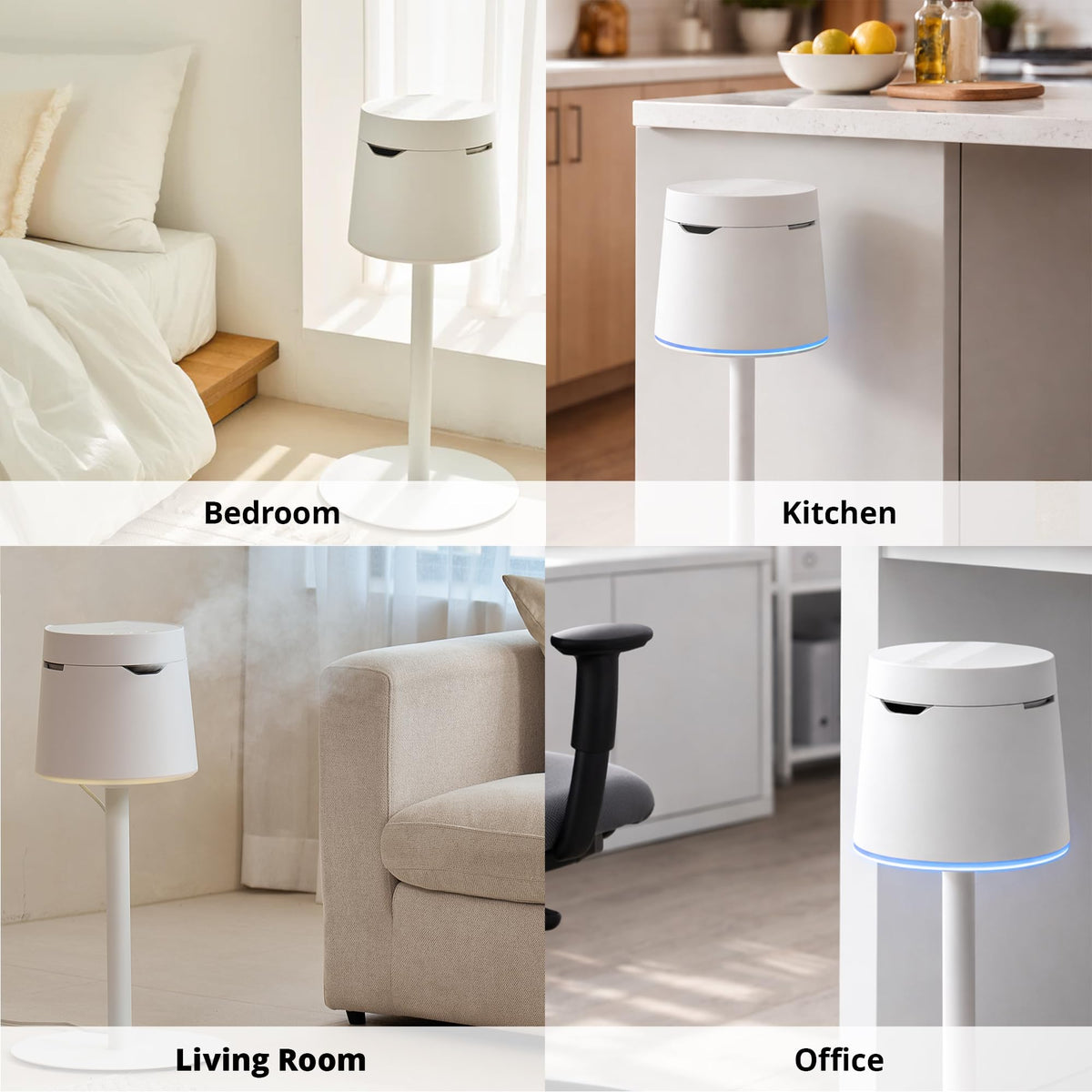 Carepod One Plus with Stand - Stainless Steel Humidifier for Large Room with Mood Light, Quiet & Safe for Baby, Only 3 Washable Parts, Easy to Clean Ultrasonic Cool Mist Humidifiers for 30Hrs, 1Gal/4L