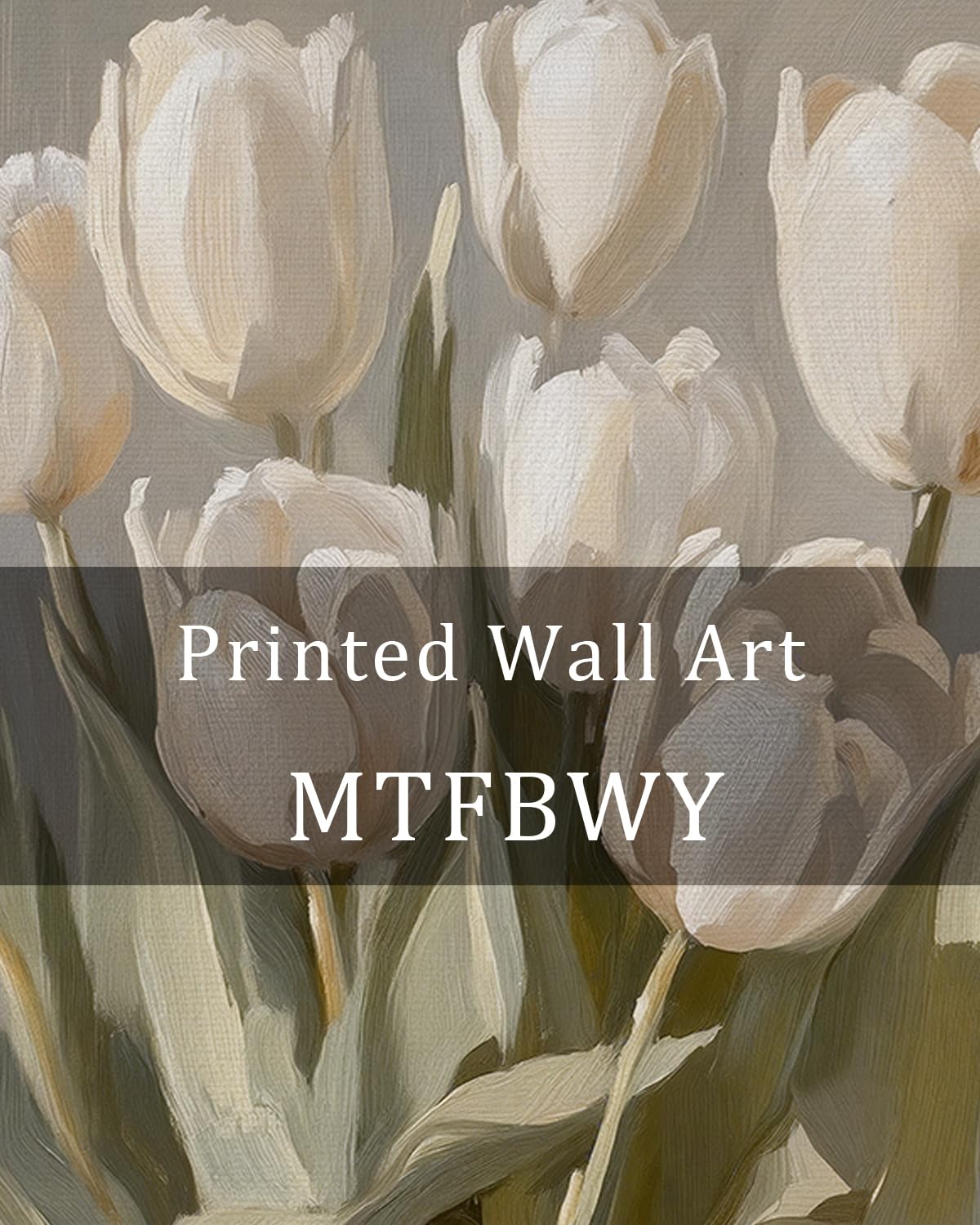MTFBWY Vintage Tulip Wall Art, Sturdy Framed Botanical Still Life Canvas Print, Antique Flower Oil Painting Artwork for Kitchen Bedroom Office, 8x10 Inch Small Framed Canvas Art