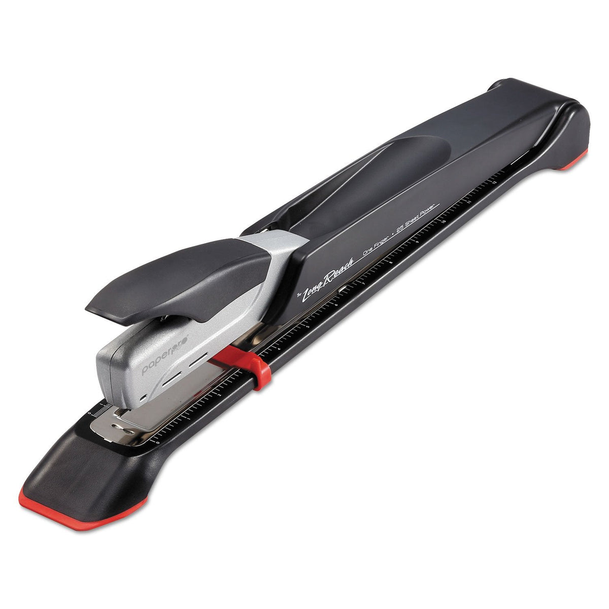 Bostitch Office Booklet Stapler - One Finger, No Effort, Spring Powered, Long Reach Stapler - Silver (1610)