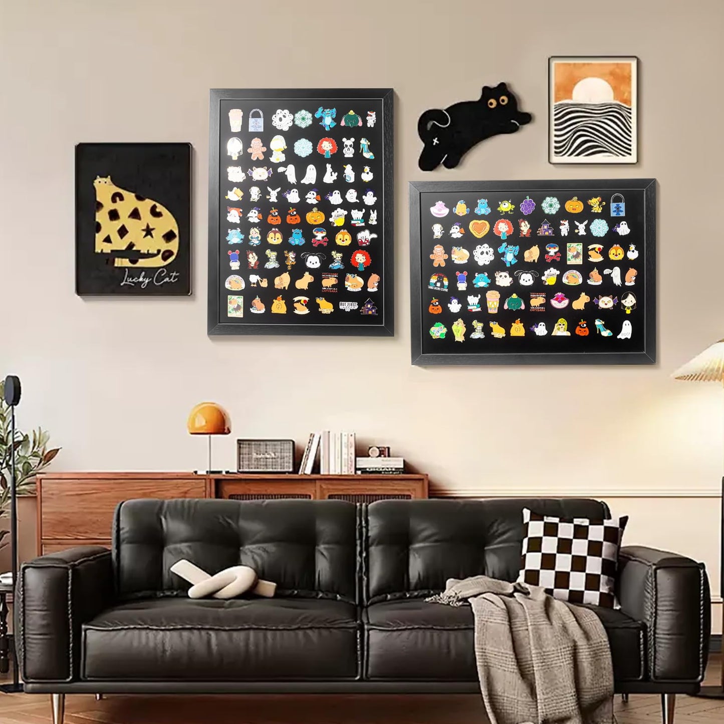 tutata 12x16 Pin Display Case, Enamel Pin Display Frame, Pin Collection Display, Shadow Box for Wall Display, Black
