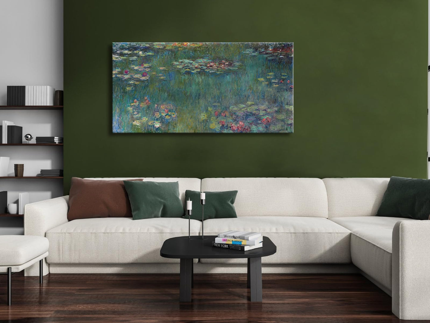 Wieco Art Water Lilies Canvas Prints Wall Art of Claude Monet Famous Oil Paintings Reproduction Artwork Large Classic Flower Lake Pictures Artwork for Bedroom Living Room Home Decorations
