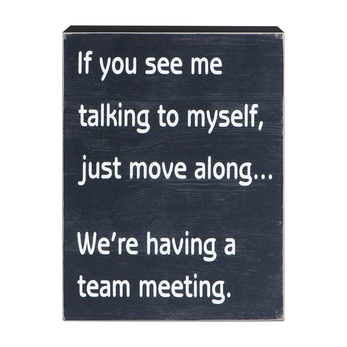 Esur Funny Office Desk Decor Wood Box Sign - Home Office Decorations Supplies for Women - Cute Cubicle Desk Accessories