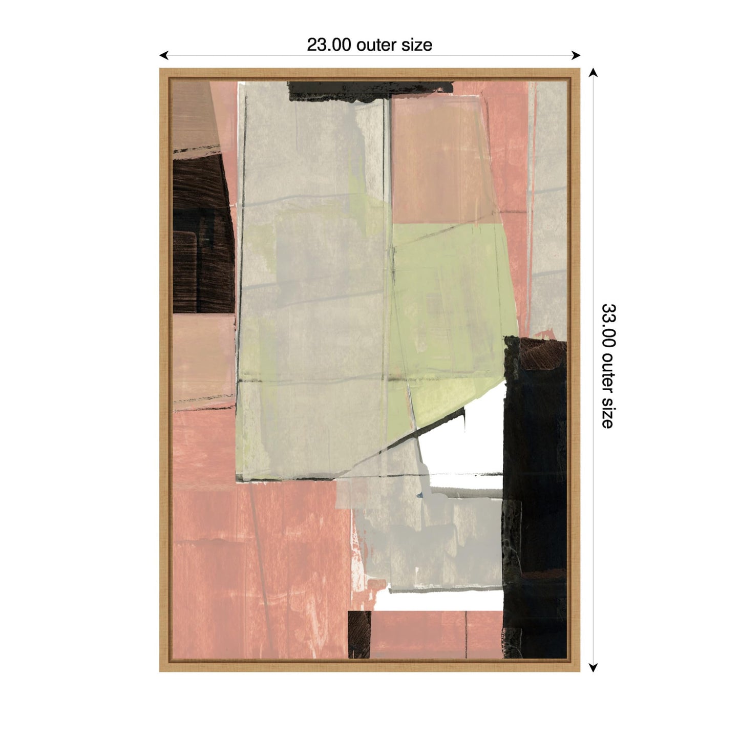 Amanti Art Framed Canvas Wall Art 33x23 Abstract Neutral Architecture No. 2 FramedWall Art Canvas, Abstract Artwork, Modern Decor, Large Poster for Living Room, Bedroom, Bathroom, Kitchen, Office
