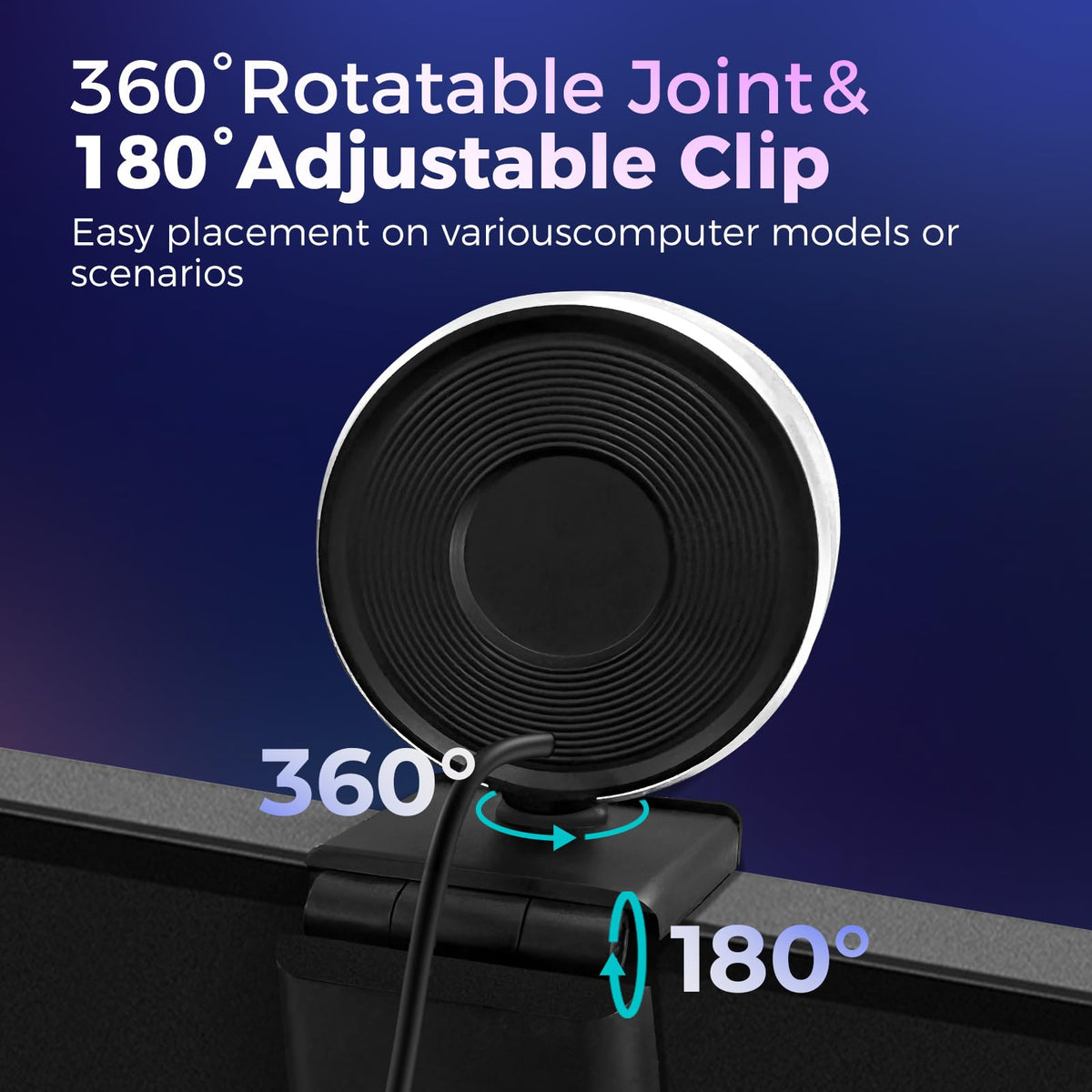PixelForge 4K Webcam for PC with Microphone & Light & Privacy Cover, Web Camera for Desktop Computer/Laptop/Monitor/Mac, 4K UHD Sony Sensor, PDAF Auto Focus, Dual AI Noise-Cancelling Mics, USB Camera