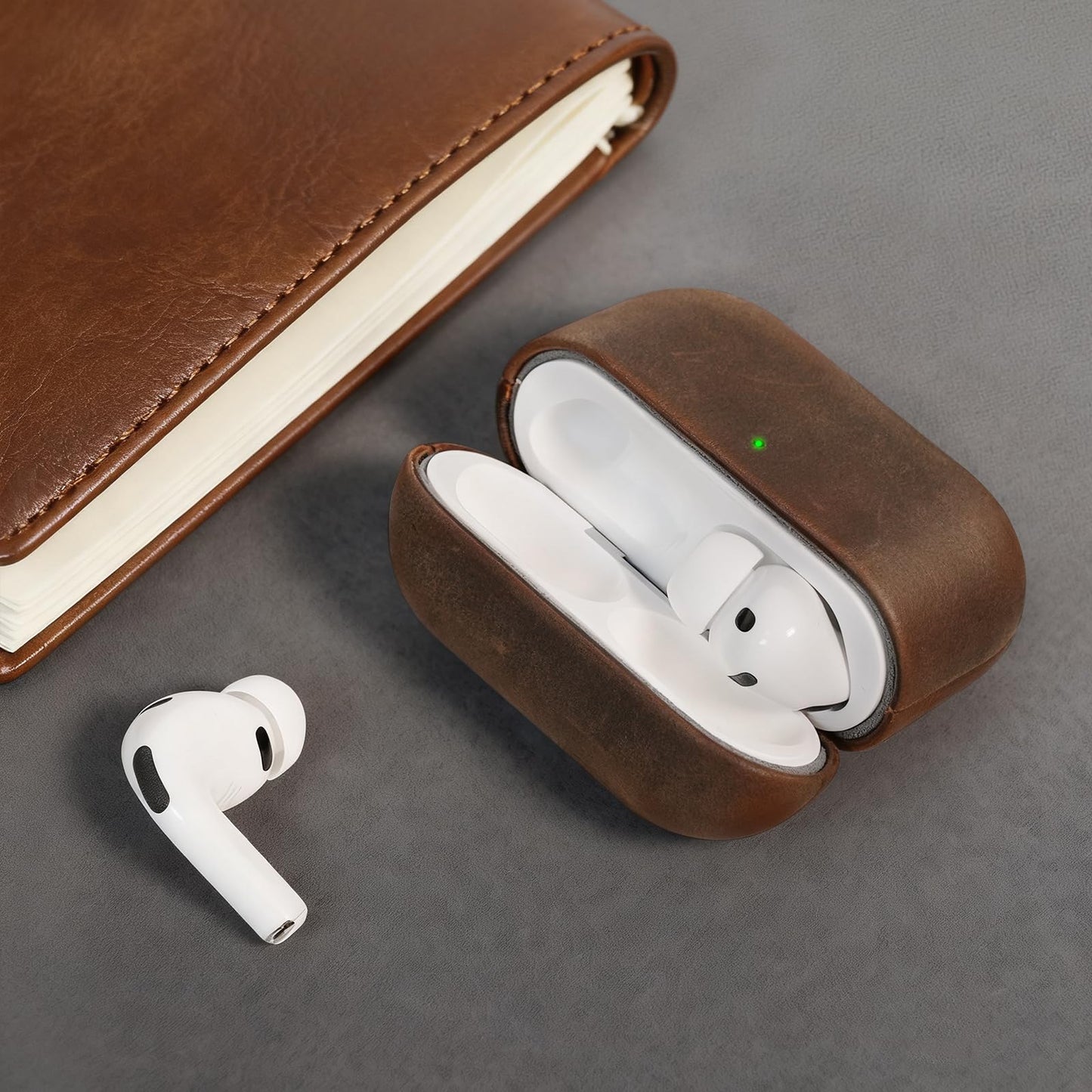 Bouixel for AirPods Pro 3 Case, Handcrafted Vintage Genuine Leather Shockproof Cover Accessories with Lanyard Compatible with Apple AirPods Pro 3nd Generation 2025
