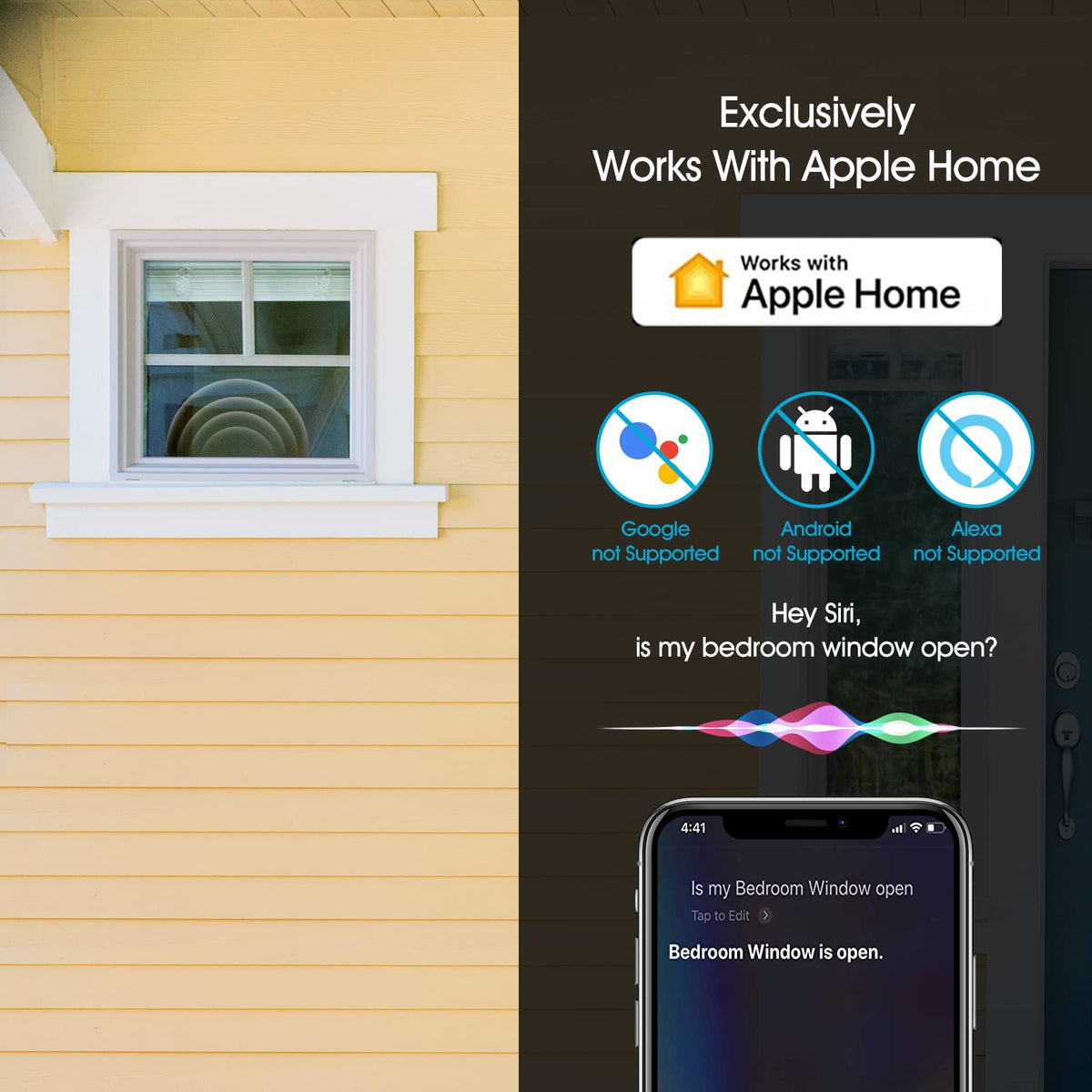Onvis Thread-Enabled HomeKit Door Window Contact Sensor,Wireless Mini Low-Energy Contact Sensor for Alarm System and Smart Home Automation, iOS Only (2Pack)