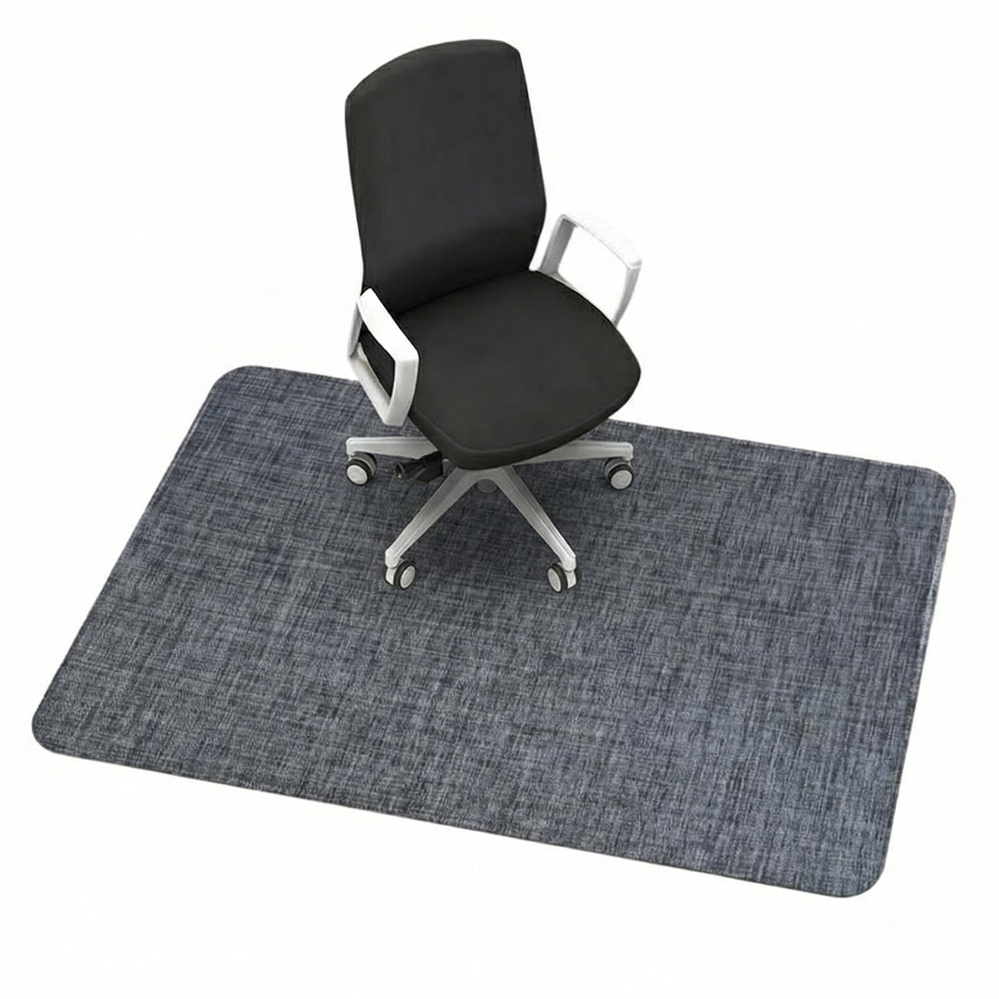 Garvee Office Chair Mat for Hardwood Floor, 48" x 60" Under Desk Computer Rolling Chair Mat for Wood Tile Floor, Anti-Slip Backing Under Desk Low-Pile Office Rug Floor Mats Black Gray