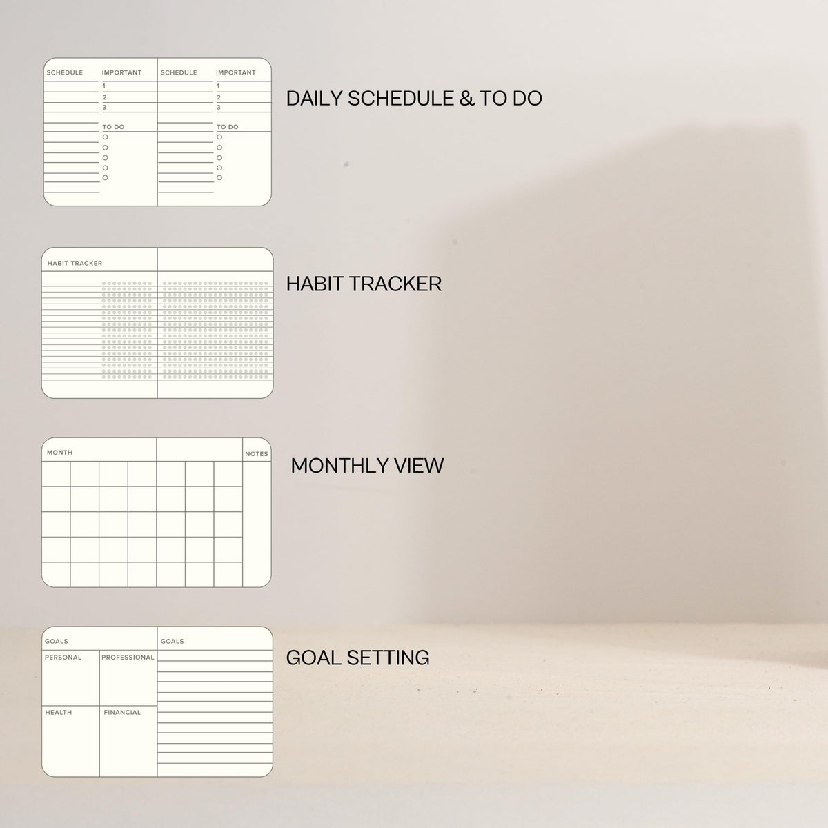 Kunitsa Co. Undated Planner - Hardcover, with Habit Tracker & Goal Setting - Daily, 120 Days, Start Anytime (Forest)