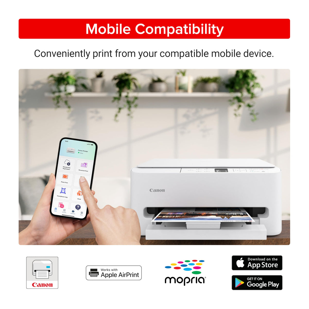 Canon PIXMA TS6520 Wireless Color Inkjet Printer Duplex Printing, White – Home Printer with Copier/Scanner, 1.42” OLED Display, Intuitive Control Panel, Compact Design