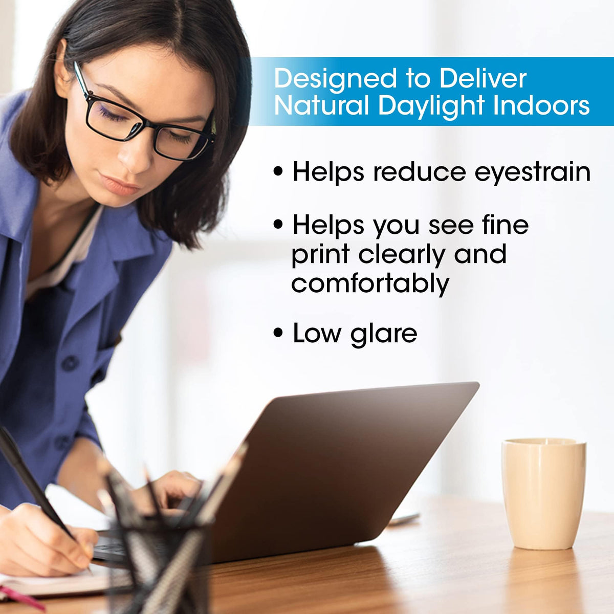 OttLite ClearSun Flex LED Floor Lamp with LED Technology - Touch Activated Controls, Adjustable Neck, Smart Memory Feature - Great for Office, Home, Dorm, Bedroom, College, & Living Room