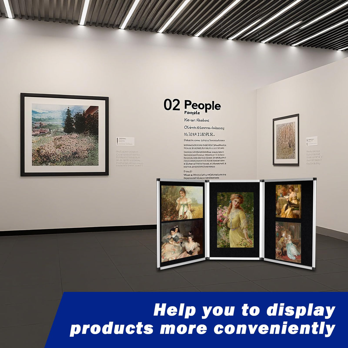 3 Panel Trade Show Presentation Board,Poster Board with Storage Bag Large Tabletop Display Board Folding Art Panel Display for School,Vendor Events,Science Fair Exhibitions (B)