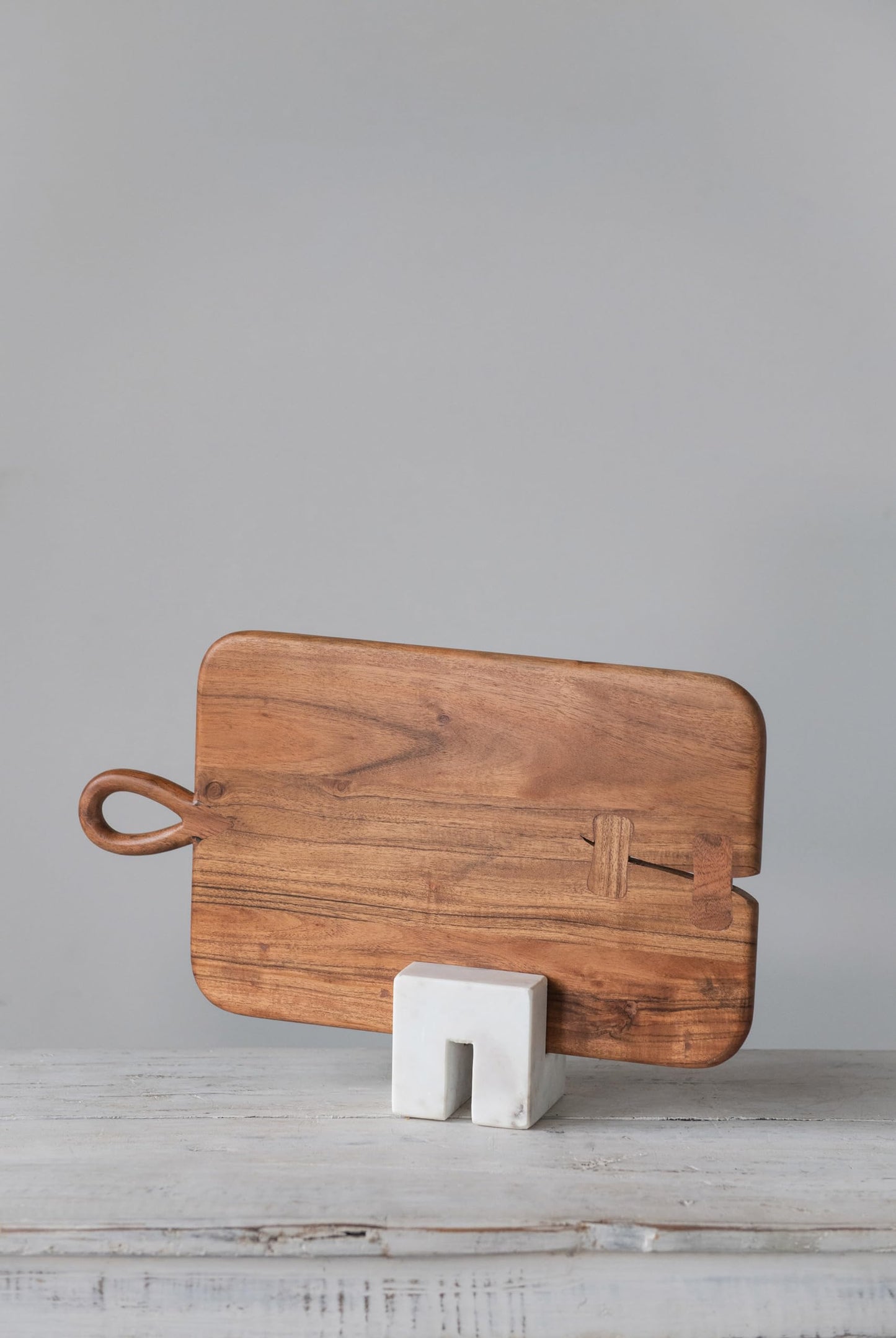 Creative Co-Op Contemporary Marble Cookbook Stand, White