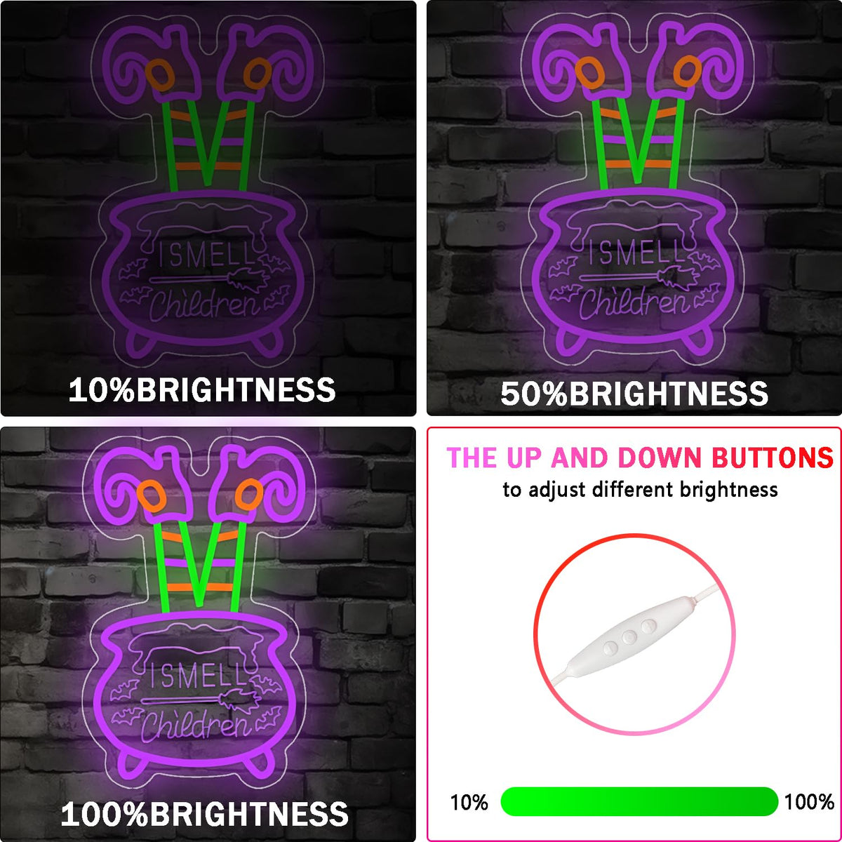 Halloween Neon Sign Dimmable I Smell Chiedren Neon Sign for Wall Decor Halloween Witch Led Neon Light Sign for Halloween Led Sign Halloween Decorations Party Decor Home Bar