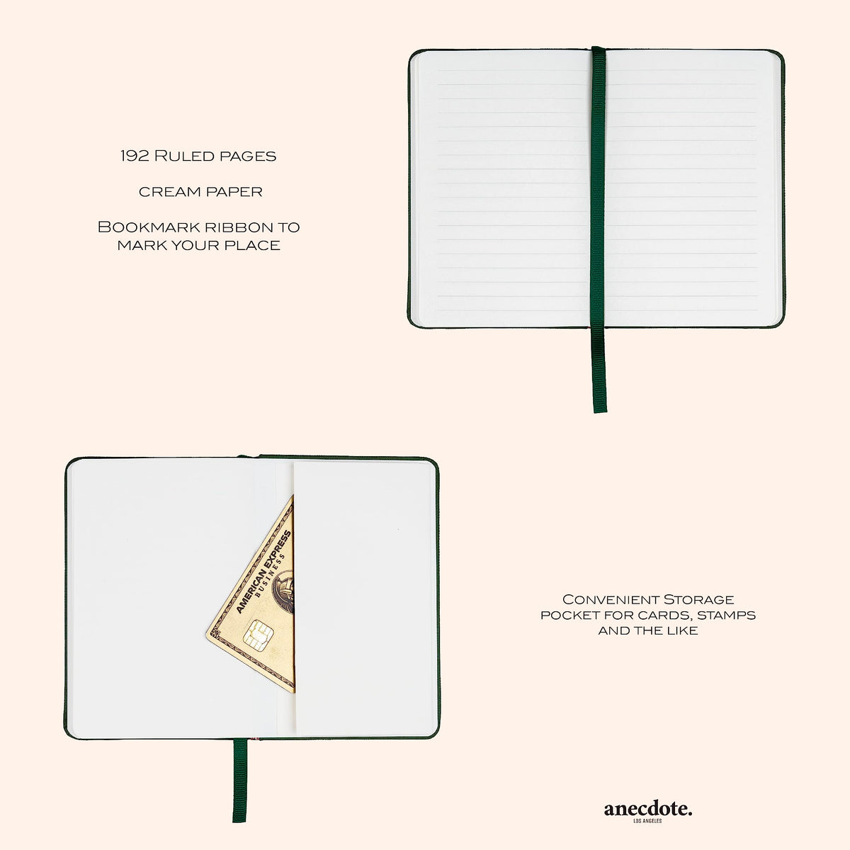 ANECDOTE. Small Journal Notebook for Men & Women, 192 Pages | Thick 80 GSM Lined Paper| Hardcover (5.5"x3.5" Pocket Size) | Daily Journaling Diary for Work, Travel, School & Office Use (Black)