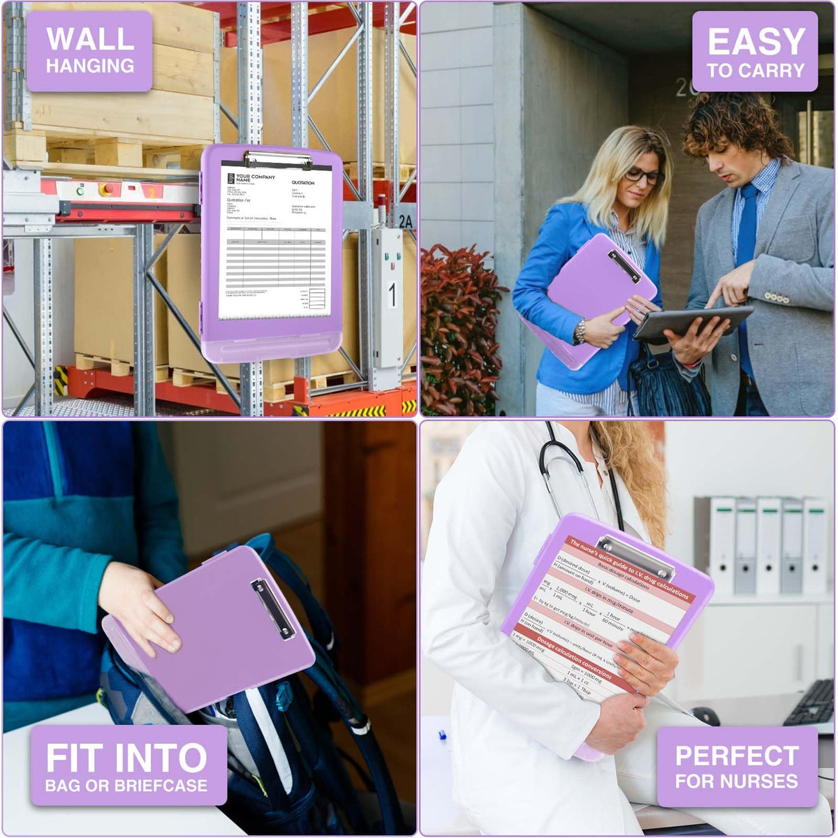 Sooez Clipboard with Storage, Clip Board 8.5 x 11 with Pen Holder, Plastic Organization Case Box for Letter Legal A4 Size Paper, Low Profile Clip, Nurses Teachers Must Haves, School & Office Supplies