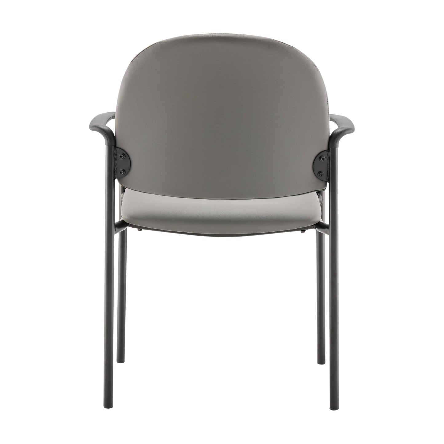 Flash Furniture Tiffany Side Reception Chair with Armrests, Stackable Vinyl Waiting Room Chair for Commercial or Residential Use, Gray