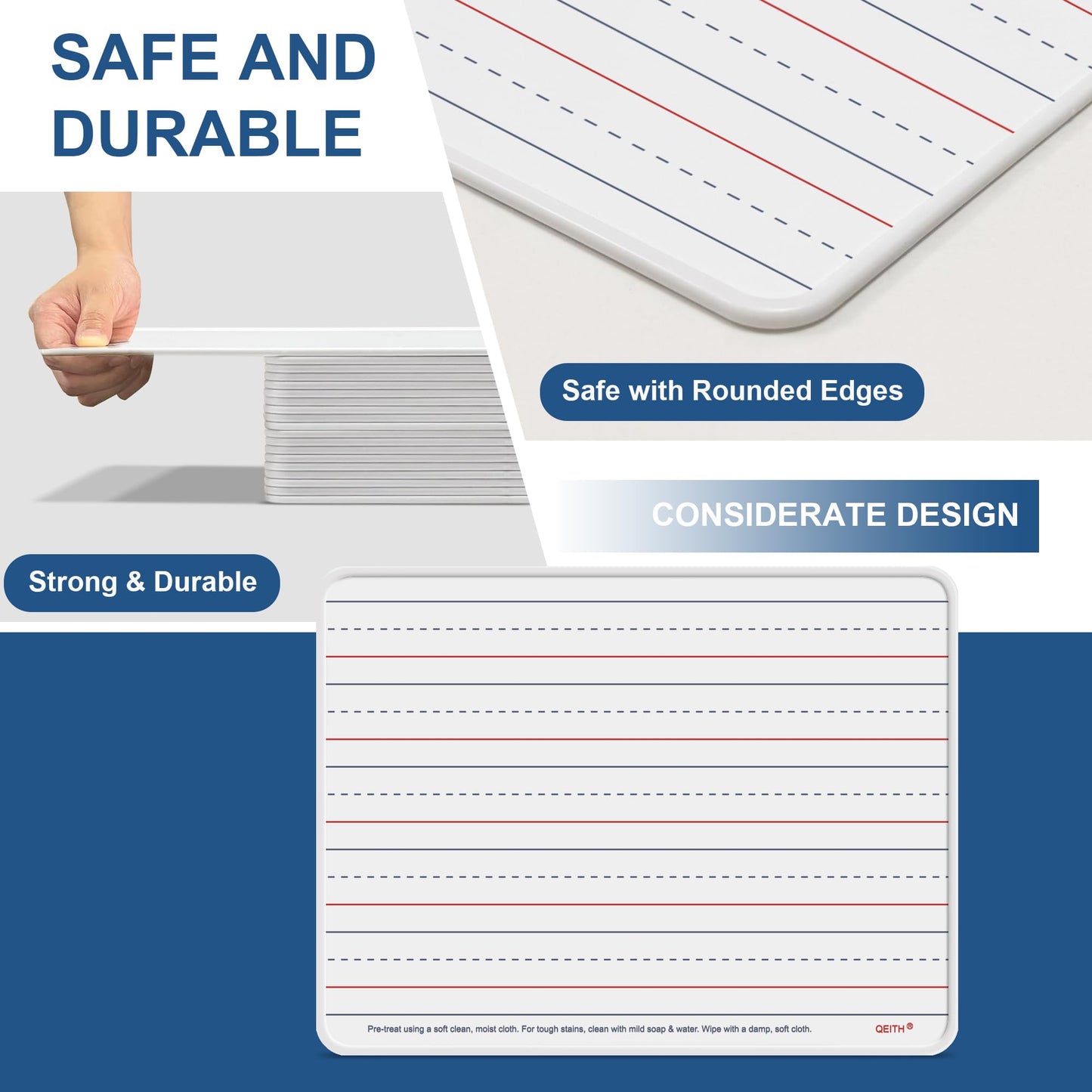 Magnetic Dry Erase Boards, 6 Pack 9”x12” Double Sided Portable Personal Small Whiteboards with Lines, Include 6 Markers, 6 Erasers, 6 X 52 Foam Letters for Kids, Students, Teachers Classroom School