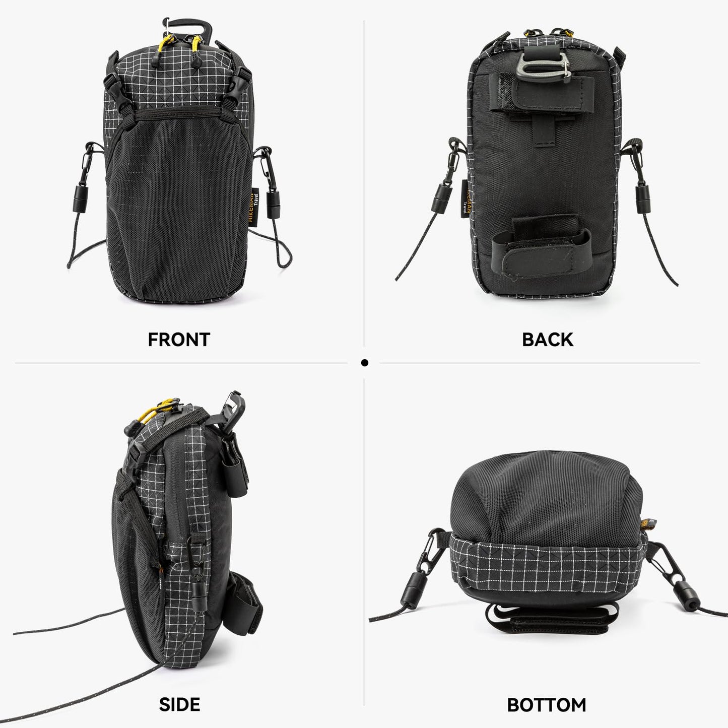HIKEMAN Backpack Shoulder Strap Pouch - Smartphone Strap Pack,Waterproof Backpack Strap Pocket Attachment Bag for Hikers,Small Crossbody Bag Waist Pack for Sports Hiking Camping(Grey)