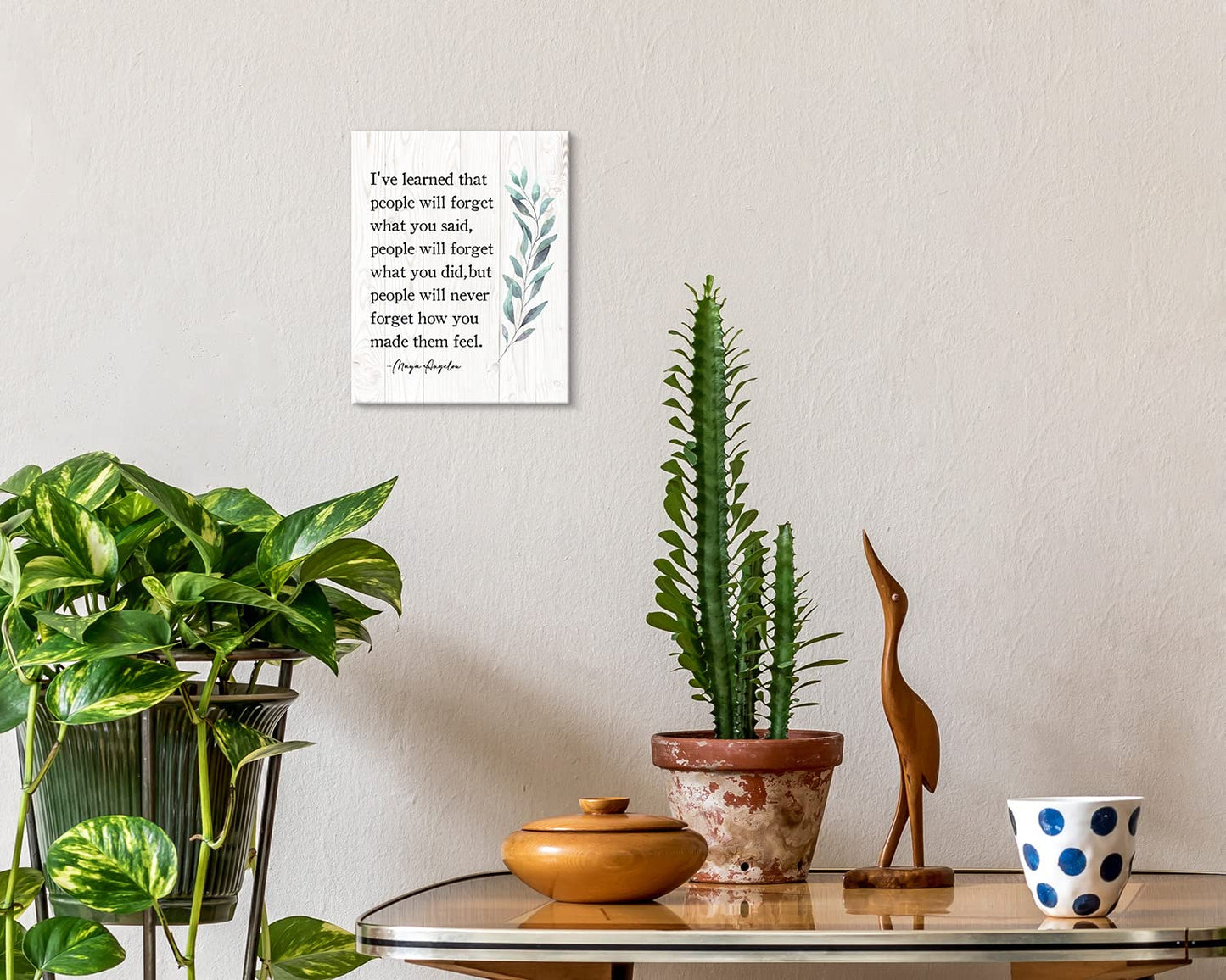 ARTINME Maya Angelou Quotes Motivational Wall Art for Office - Framed Encouragement Gifts - Inspirational Decor for Home 8x10 Inch