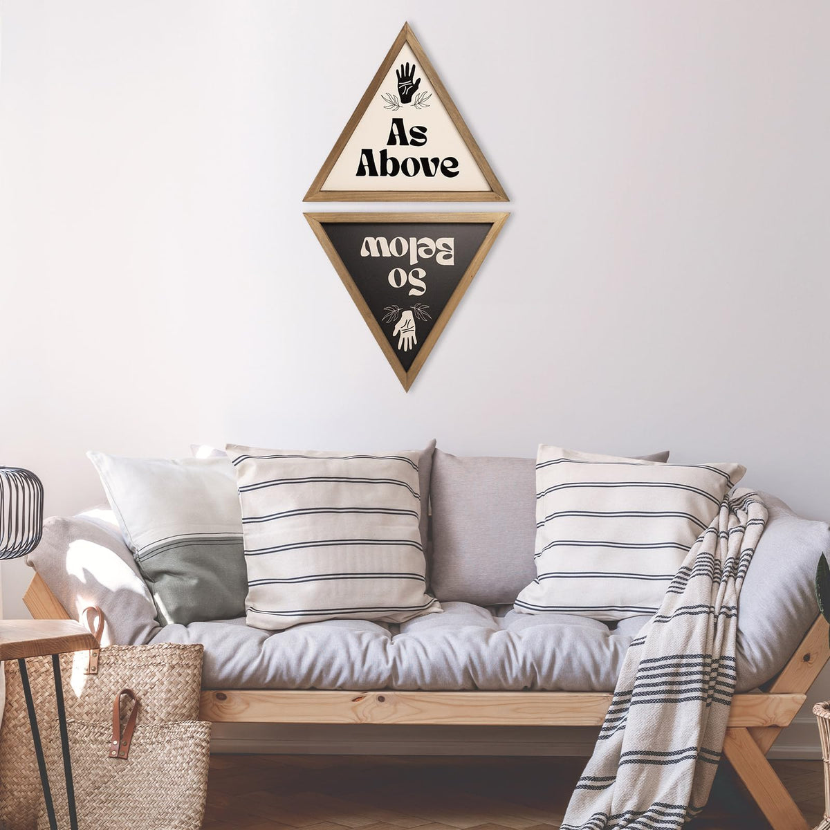 flangairy As Above So Below Wall Decor, Wooden Mystical Witchy Wall Art, Witch Bathroom Bedroom Room Home Decorations