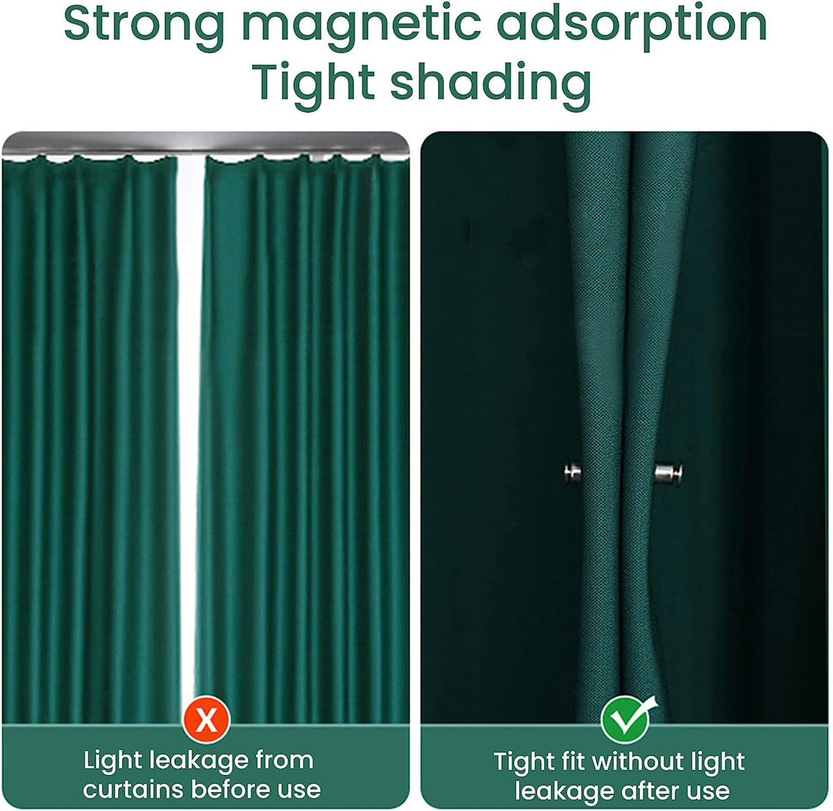 20 Pairs Curtain Magnets Closure,Magnetic Curtain Clips,Strong Magnets Curtains Weights for Prevent Light Leaking Keep Curtain Closed for Home Bedroom Office Curtain Draperies（0.98inch）