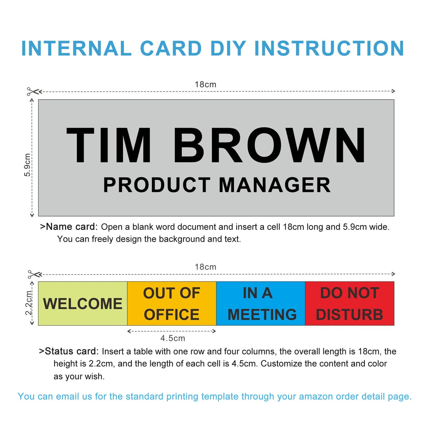 2-IN-1 Aluminum Name Plate For Desk/Doors/Cubicle Wall, With 4 Status Options, Combination Of Office Door Signs And Name Plate, Free To DIY The Printing Content (Silver)