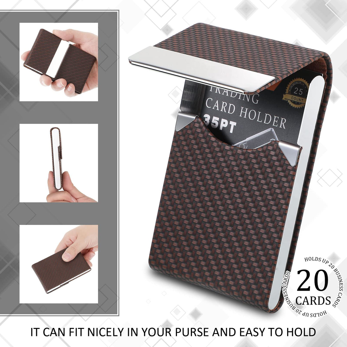 Eaasty 4 Pcs PU Leather Business Card Holder Case with Magnetic Clasp Pocket RFID Blocking Metal Business Card Holder Wallet Organizer(Multicolor,Classic Style)