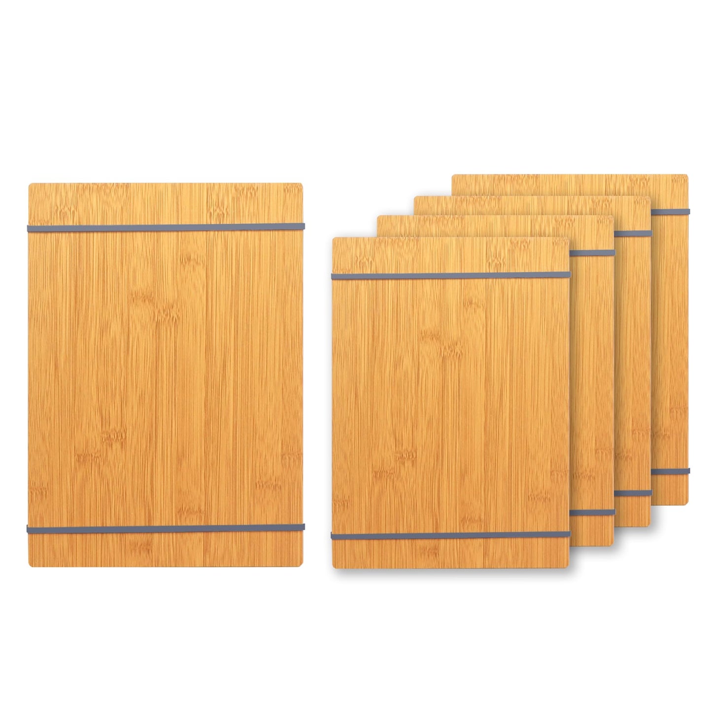 LZMS 4 Packs 9" x 12 1/2" Natural Brown Wood Color Clipboards, Menu Holder, Check Presenter with Straps - Suitable for Presenting Menus, Wine Lists and Daily Specials