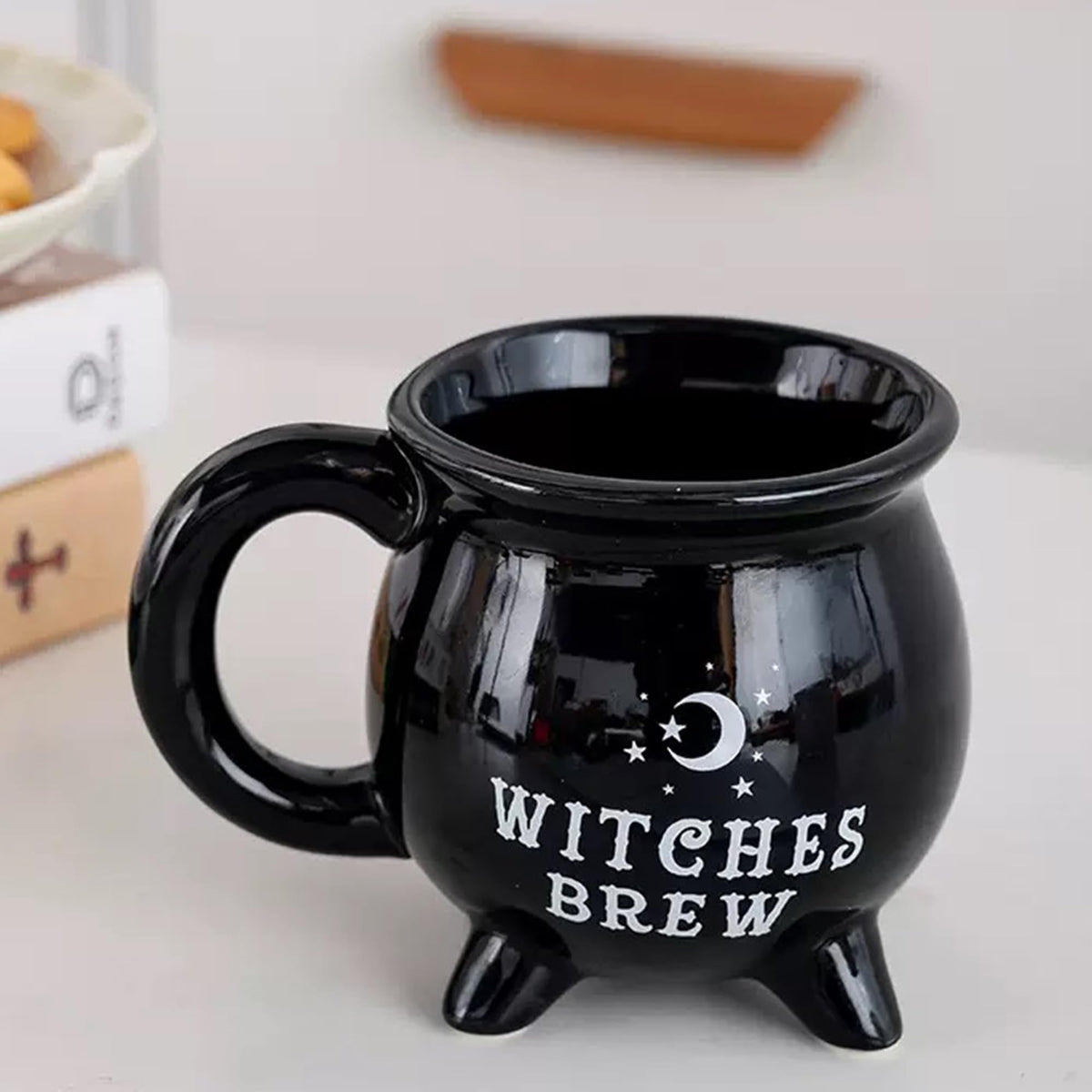 HOPOYGOS Ceramic Cauldron Mug - 12 oz Witches Brew Themed Coffee Cup, Microwave & Dishwasher Safe, Unique Magic Potion Mug for Tea, Coffee, Hot Chocolate, Fun Gift for Witchy & Fantasy Lovers