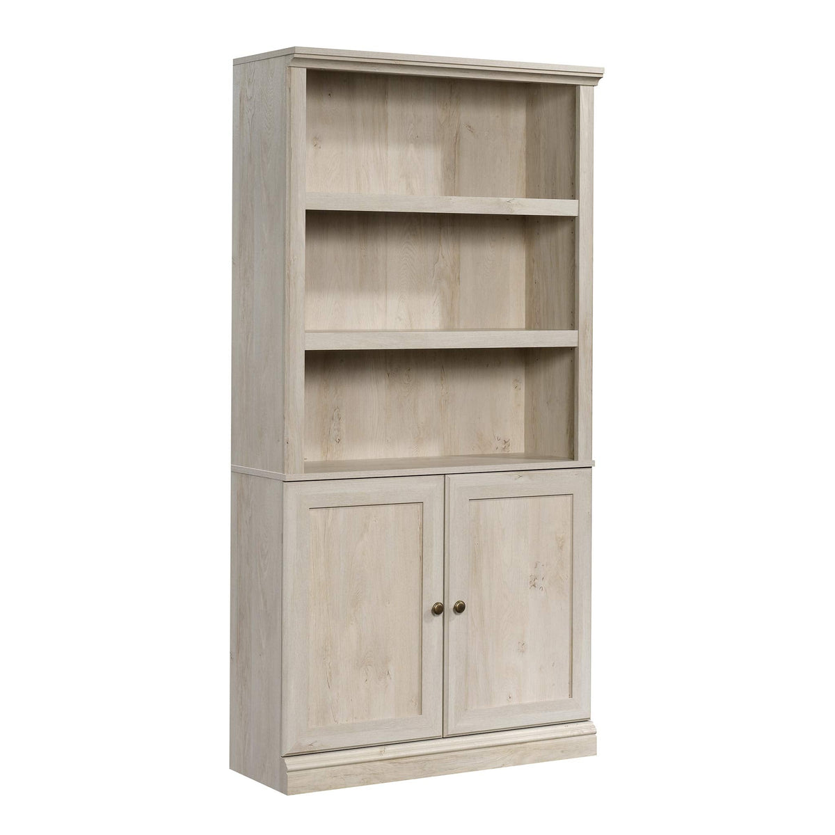 Sauder Miscellaneous Storage Bookcase with Doors, Adjustable Shelves, 5 Shelf Bookcase - Chalked Chestnut Finish