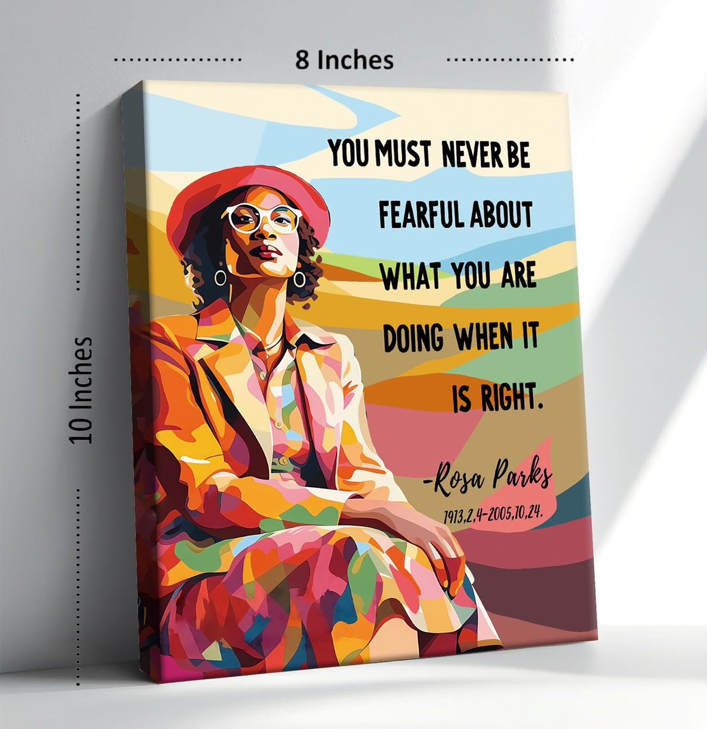 Framed Powerful Women Canvas Art Print,Feminist art print,History Women's poster,Women Empowerment Wall Art,March Teacher Lessons Art Poster,Motivational Quotes Classroom Decor,Set of 6-8"x10"