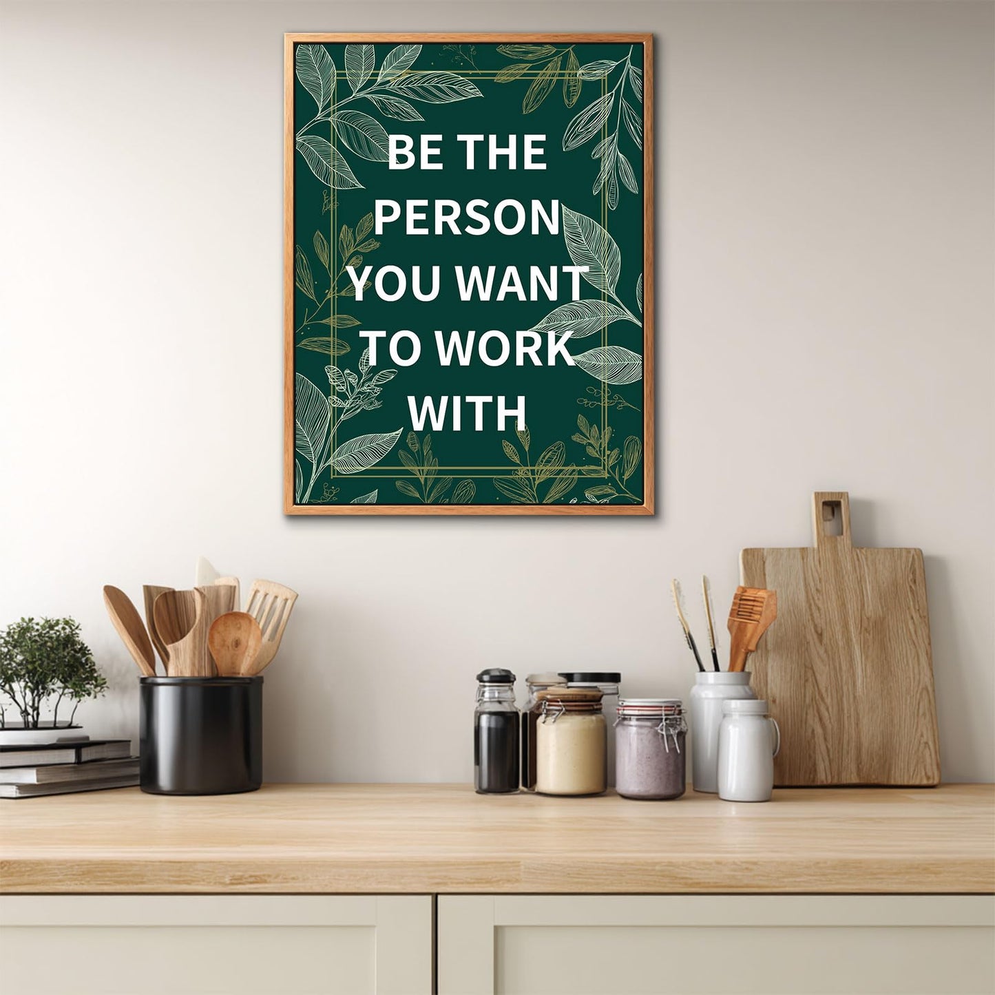 Halioyo Motivational Wall Decor - Framed Inspirational Quotes Canvas Wall Art, Positive Affirmation Office Decor for Workplace Conference Room Reception Lobby, Ready to Hang(12 x 16-inch)