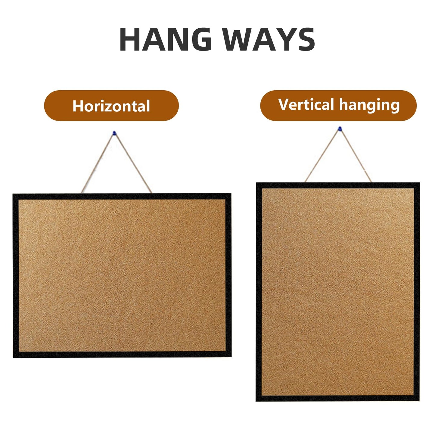 24” x 36” Cork Boards for Walls with Black Wooden Frame 1pack, Double Sided Office Board for Wall Organizer, Bulletins Board Decorative Hanging Pin Board for School, Home & Office, Notice Board