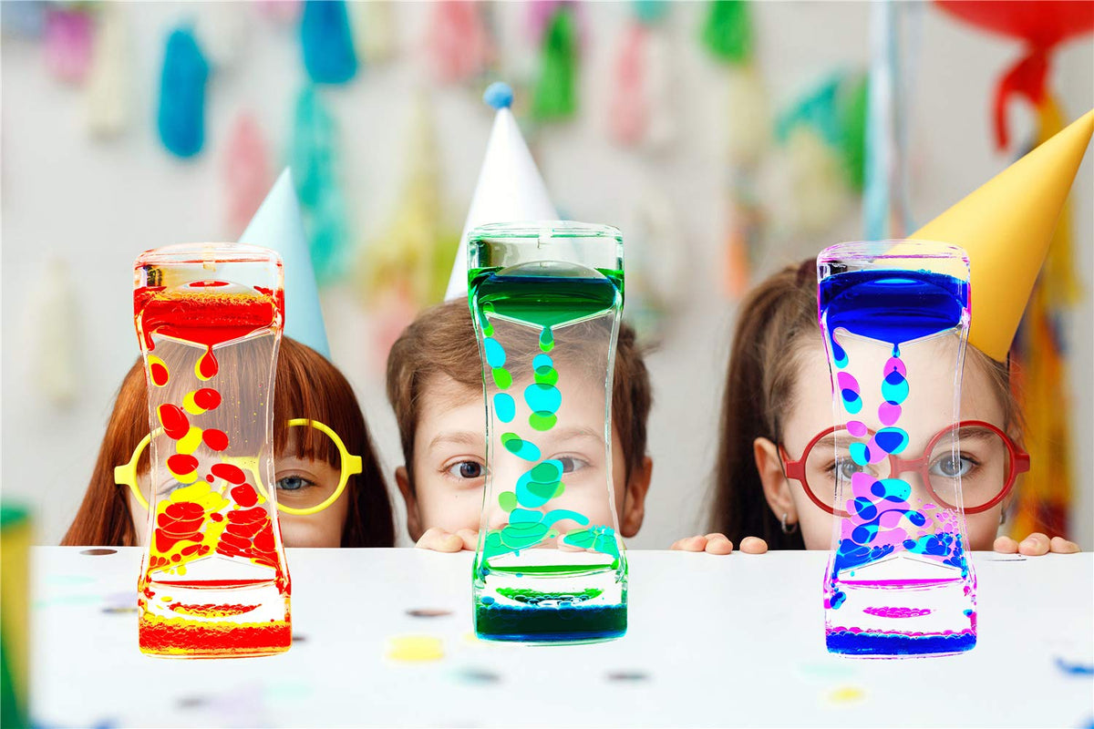 JRLAJRL 3 Pack Liquid Motion Bubbler Timer Sensory Calming Fidget Toy Autism Community Toys for Kids Teenager Adults
