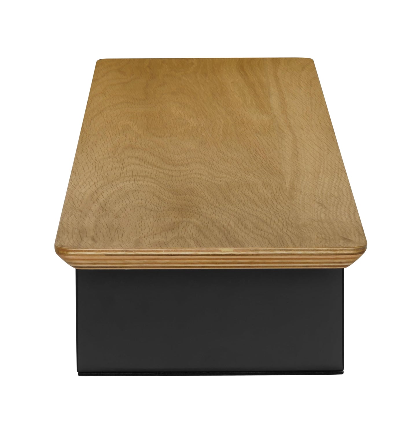 IVE Design White Oak Wood Desk Shelf for Top of Desk 44 Inch Length Wood Monitor Riser with Middle Shelf