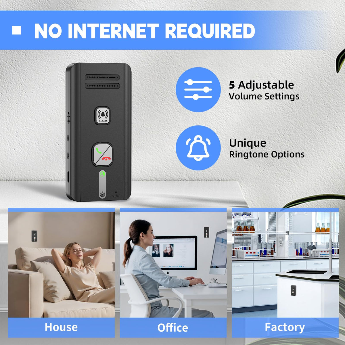 2 Way Intercom for Home 2026 Upgraded, Portable Wireless Intercom System for House with 5 Level Volume and Ringtones Adjustment Rechargeable for Hospital Hotel Office Business 3 Pack(Black)
