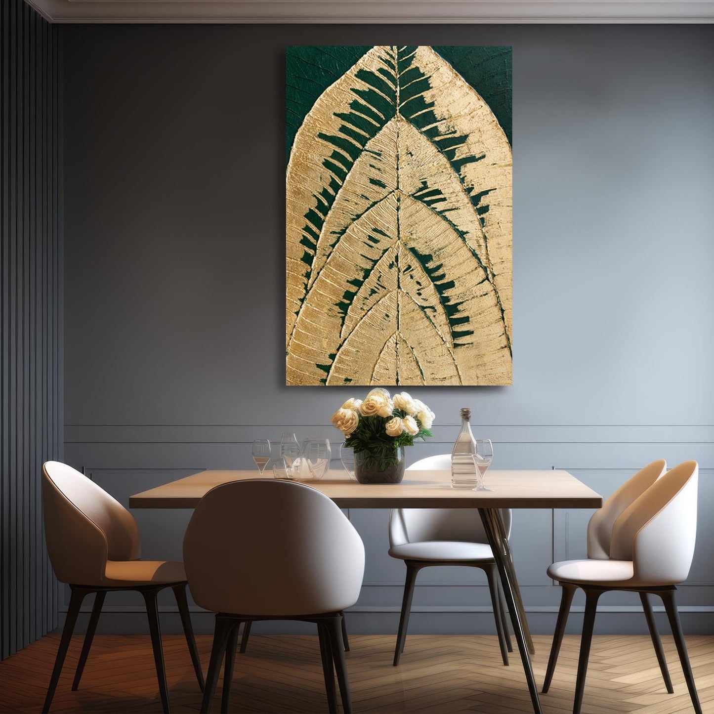 SOUGUAN Abstract Paintings Wall Decor Black and Gold Wall Pictures Modern Wall Art 24"x36" Artwork for Office Artwork for Dining Room Area