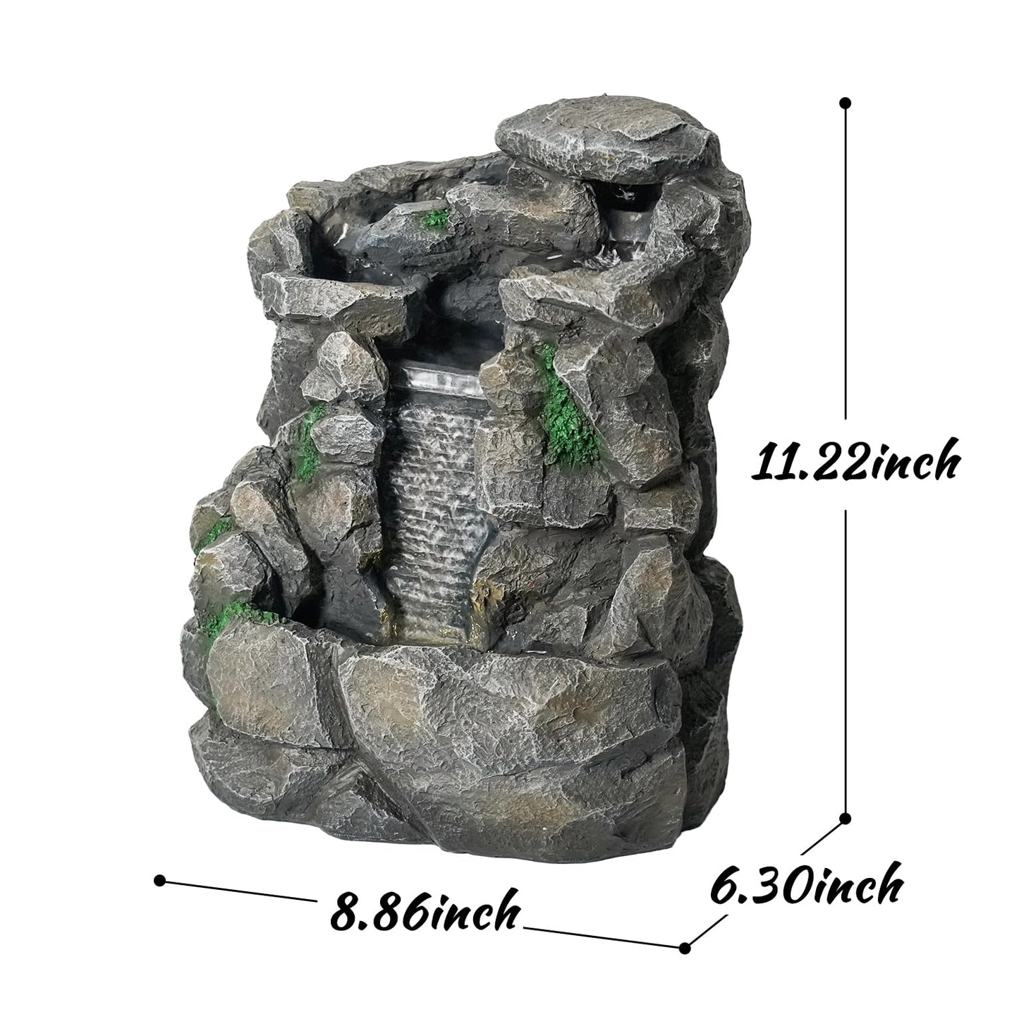 WZAPPKEW Waterfall Fountain Indoor Water Fall Theme Tabletop Zen Fountain for Home Decor Desk Fountain for Relaxation Meditation(Waterfall)