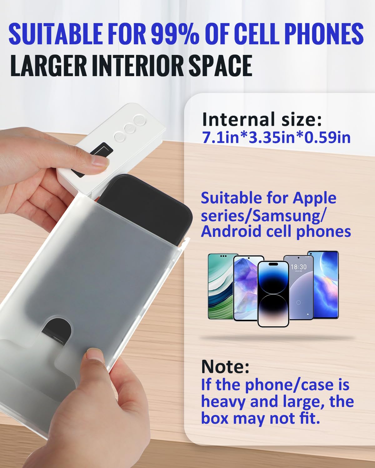 Fullware Portable Phone Lock Box with Timer 99 Hours for iPhone & Android, for College Students, Fitness, ADHD, Self-Control, 60 Days Battery, Focus, Gifts for Student Graduation, College Essentials