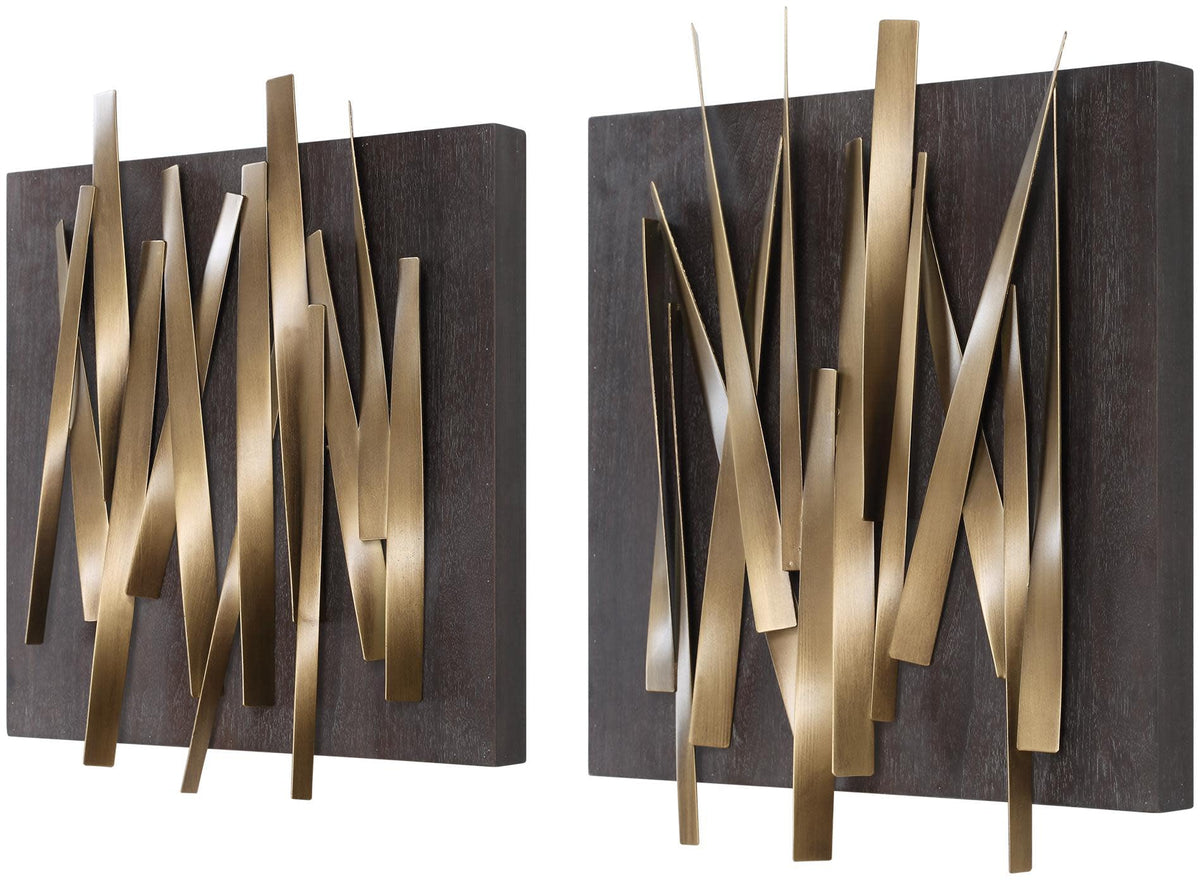 Uttermost 04382 Crosshatch - Wall Decor (Set of 2)-24 Inches Tall and 19.75 Inches Wide