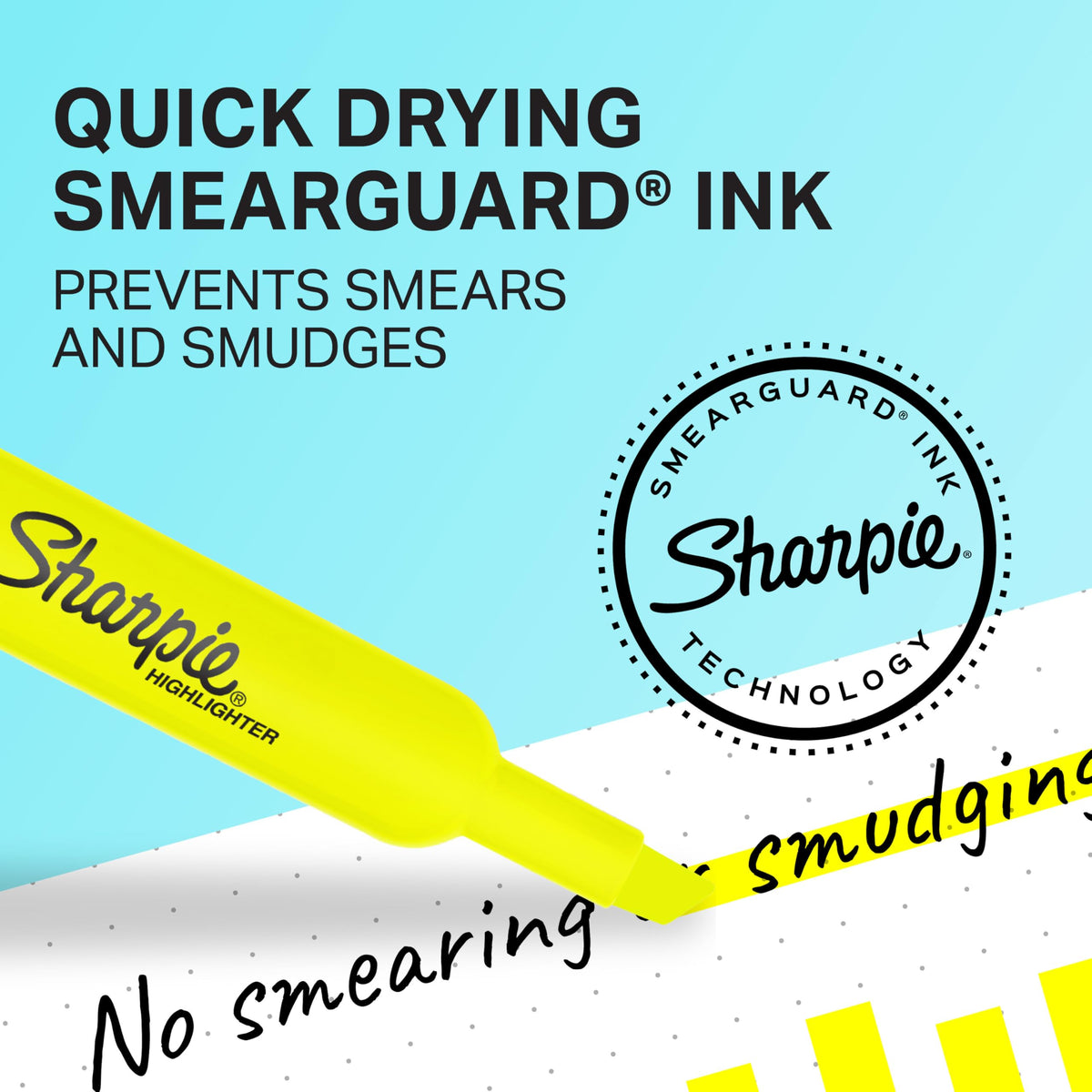 Sharpie Tank Style Highlighters, Chisel Tip, Fluorescent Yellow, 36 Count