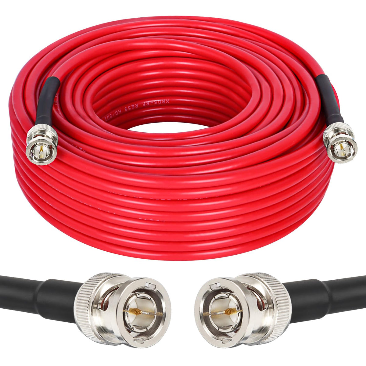 XRDS -RF 100FT SDI Cable - 75 Ohm RG59 BNC Male Cable for 4K 1080P 3G/6G HD SDI Camera Monitor Video Recorder SDI to HDMI Converter Splitter Security Camera