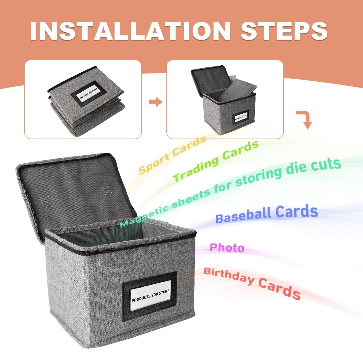 KKJCXY 40 Pcs Magnetic Sheets for Dies Storage Stamp and Die Storage Pockets Die Cut Storage Organizer Box for Card Making, DIY Scrapbooking,Picture,Photos