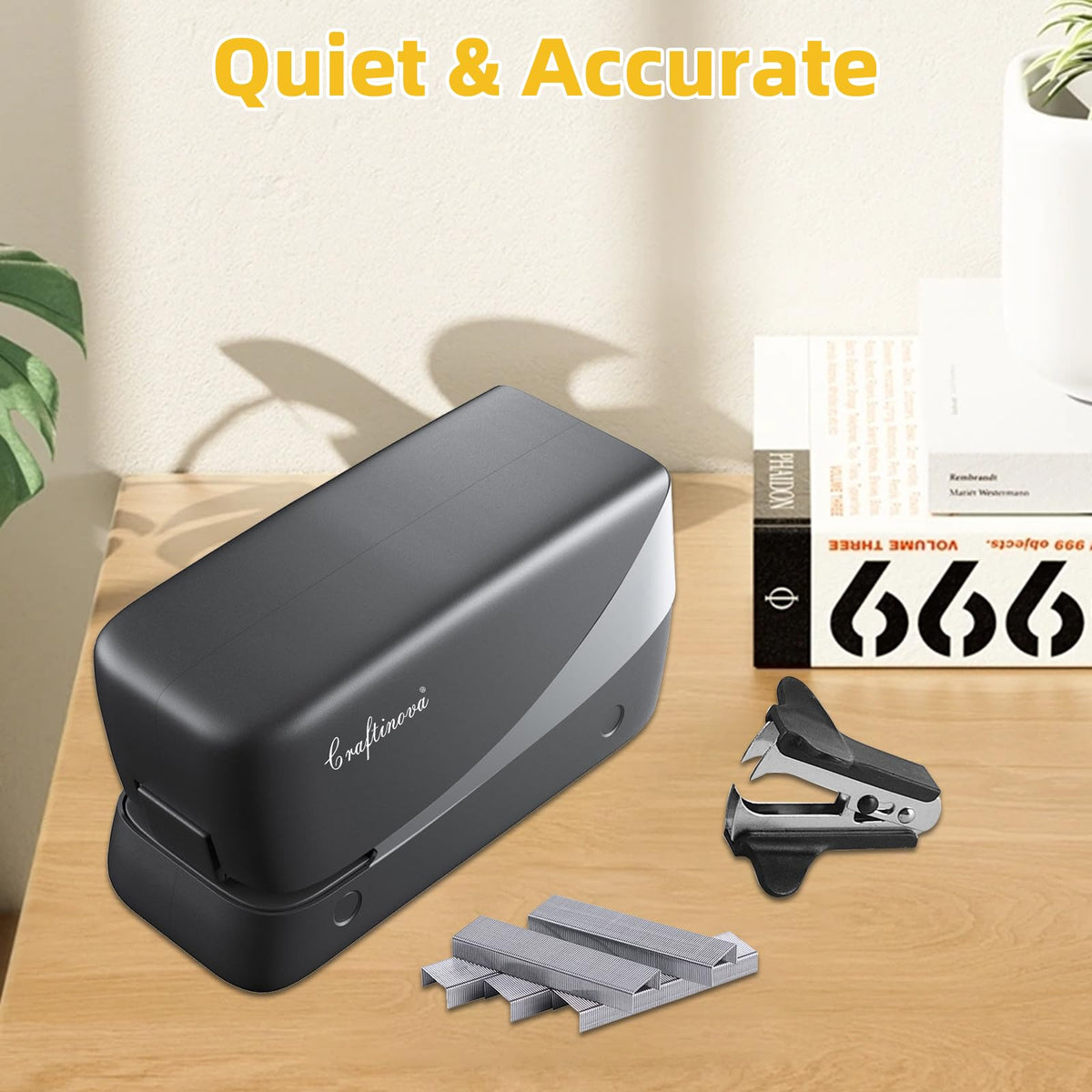 Craftinova Electric Stapler, 25 Sheet, Include 2000 Staples and 1 Remover, Jam Free, Professional and Home Office Stapler，Battery not Included，AC or Battery Powered.