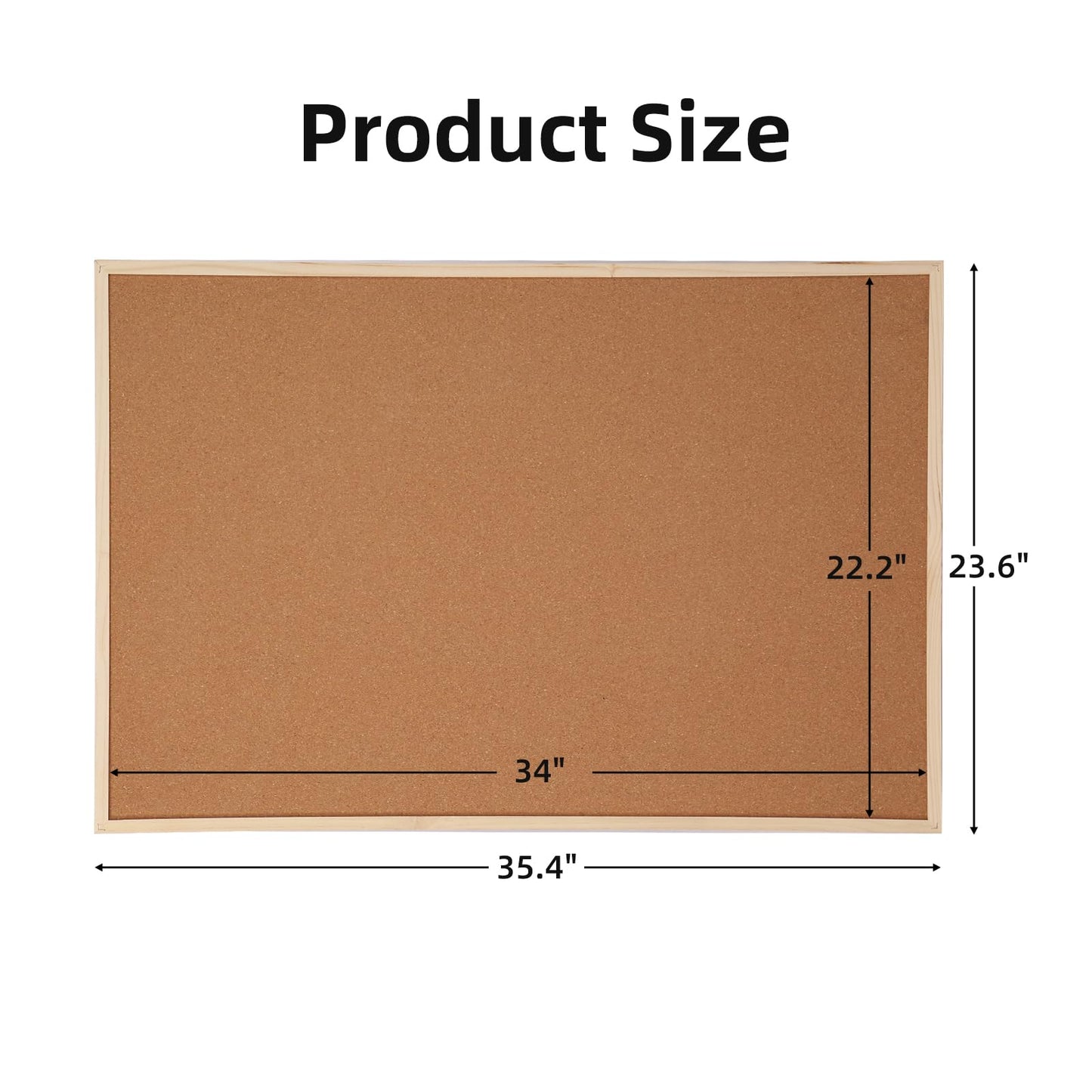 24” x 36” Cork Boards for Walls with Wooden Frame 1pack, Double Sided Office Board for Wall Organizer, Bulletins Board Decorative Hanging Pin Board for School, Home & Office, Notice Board Memo Board